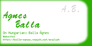 agnes balla business card