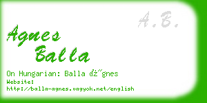 agnes balla business card